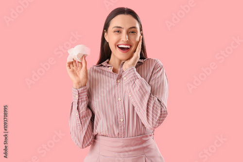 Surprised young woman with ...