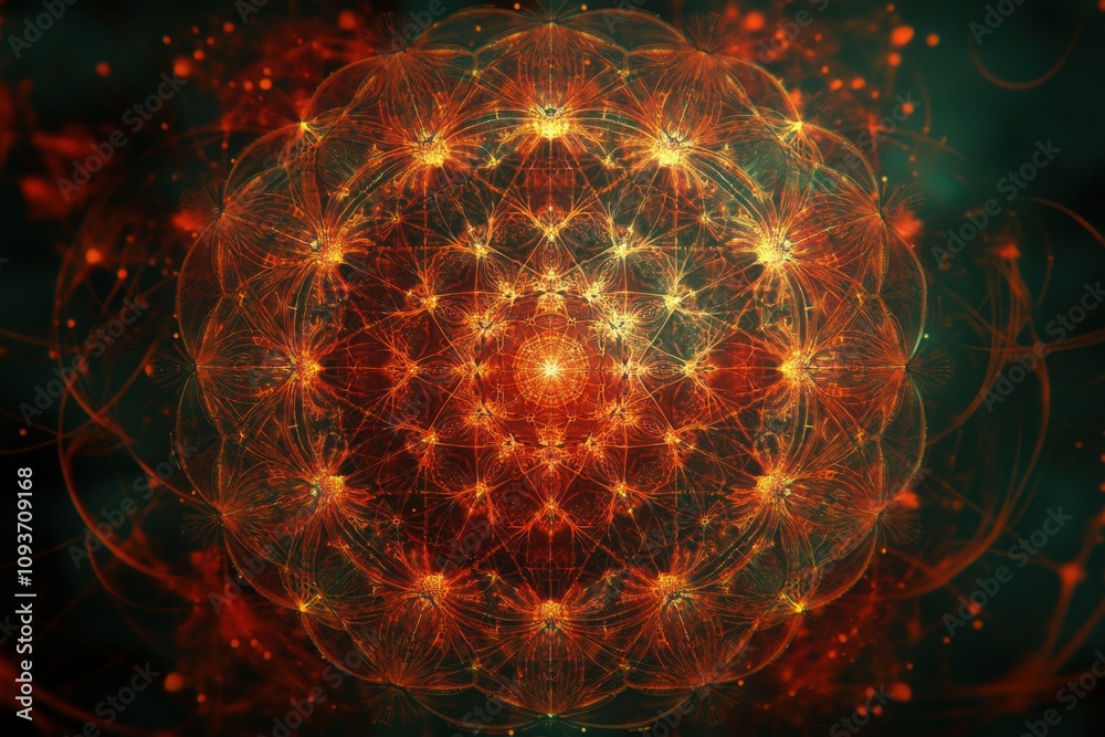Abstract geometric design with intricate light patterns and symmetrical shapes Abstract geometric design with intricate light patterns and symmetrical shapes
