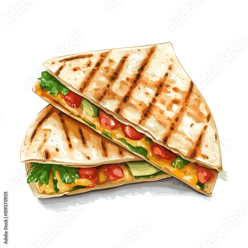 Delicious Quesadilla with Fresh Salsa Filling