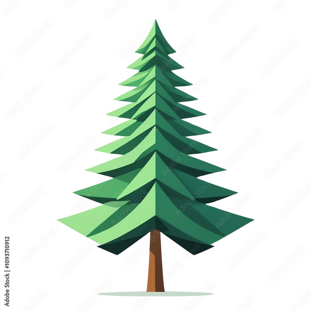 Geometric Pine Tree on christmas .Generative by Ai. Geometric Pine Tree on christmas .Generative by Ai.
