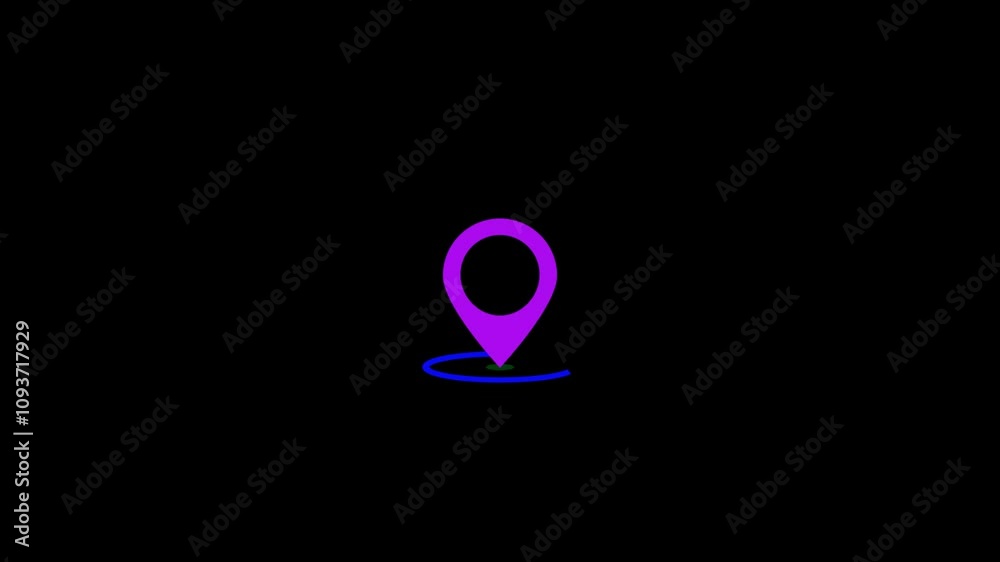 Location Map Icon Animation. The glowing location icon animation is on ...