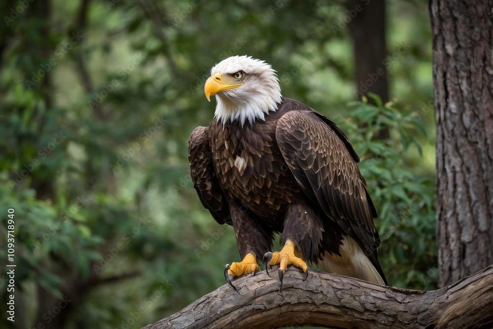 Obraz premium A beautiful eagle searching for the meal
