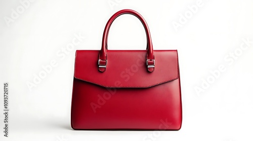 Elegant red leather handbag, perfect for the modern woman. Clean lines and sophisticated style.