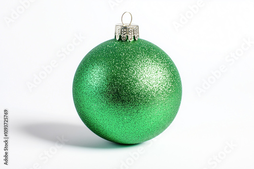 Glittering green Christmas tree ornament