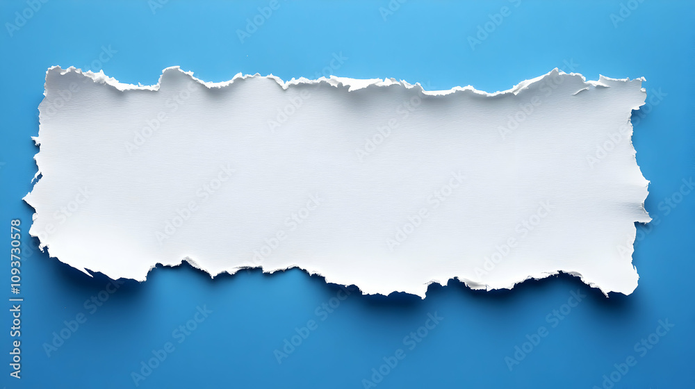 Torn Paper Edge with Blue Background Creating an Empty Space for Text or Design Elements in a Creative and Minimalist Style Torn Paper Edge with Blue Background Creating an Empty Space for Text or Design Elements in a Creative and Minimalist Style