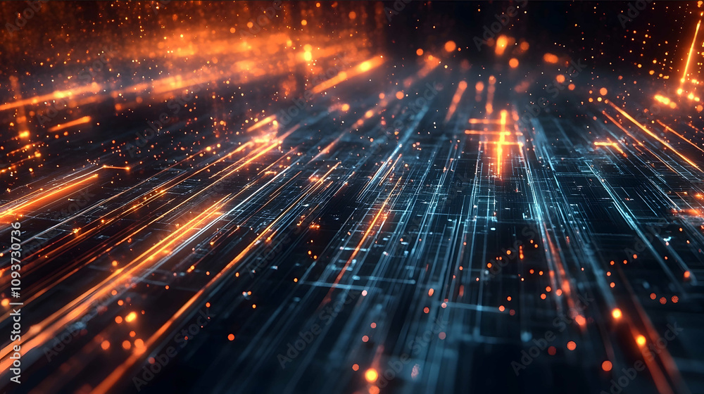 Linebased visualization straight lines moving rapidly from top to bottom technology light motion blur cinematic lighting high detail precise UHD 16k