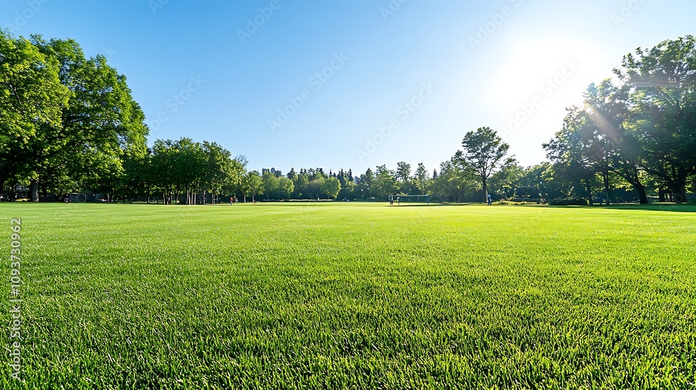 Obraz premium green grass and blue sky