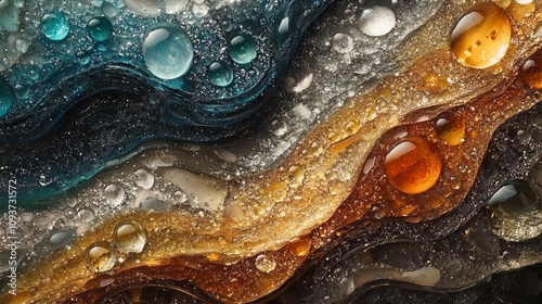 A visually engaging image of layered glass with diverse textures and earthy colors, symbolizing nature's diversity and the artistic style of glasswork. photo