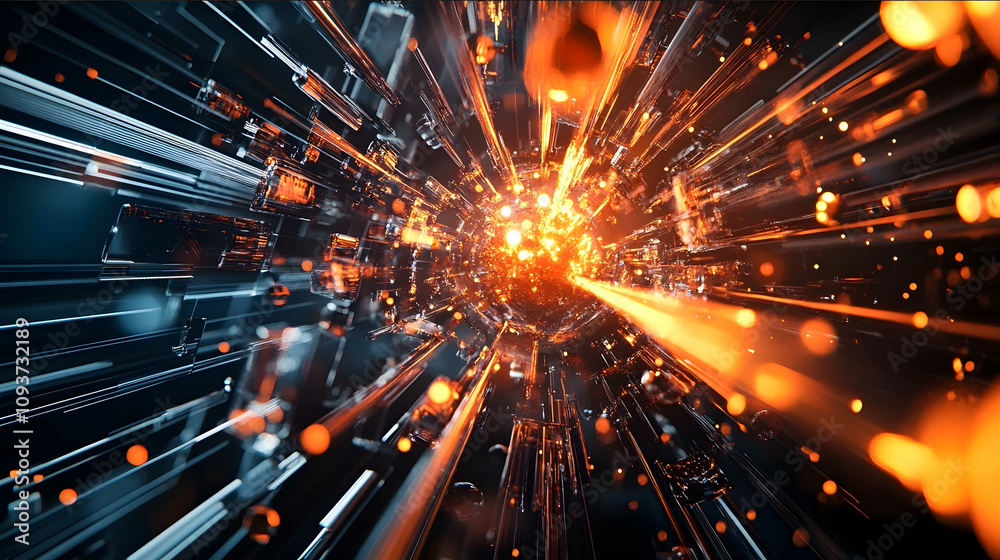 Naklejka premium Discover the evolution of explosive chemical experiments big digital data data energy high quality image many details quality image straight lines sharp edges