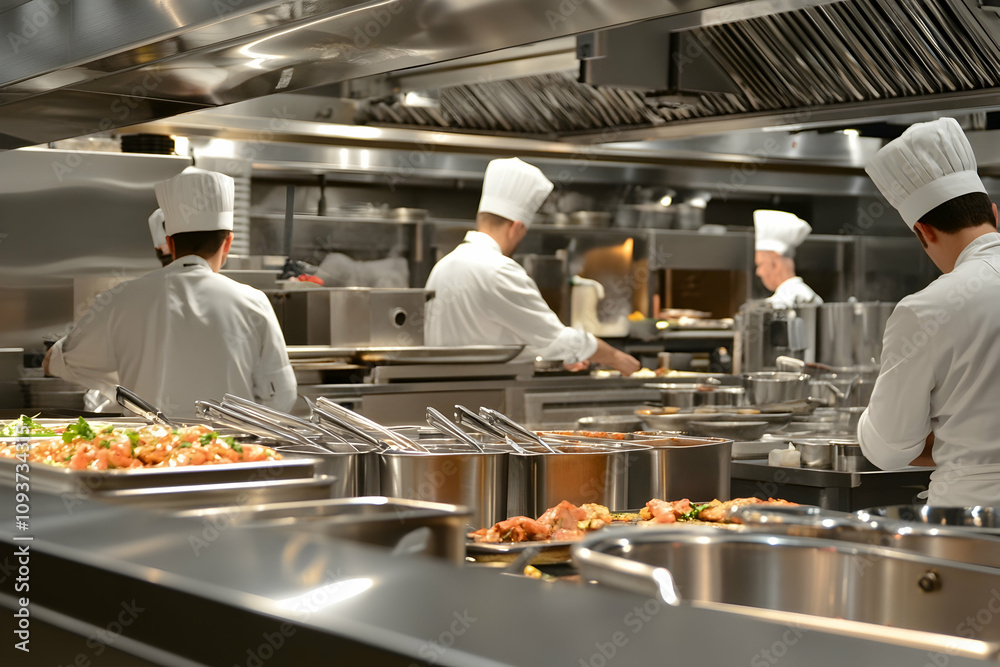 Gourmet dish preparation in a high-end kitchen, showcasing culinary artistry. high quality image Gourmet dish preparation in a high-end kitchen, showcasing culinary artistry. high quality image
