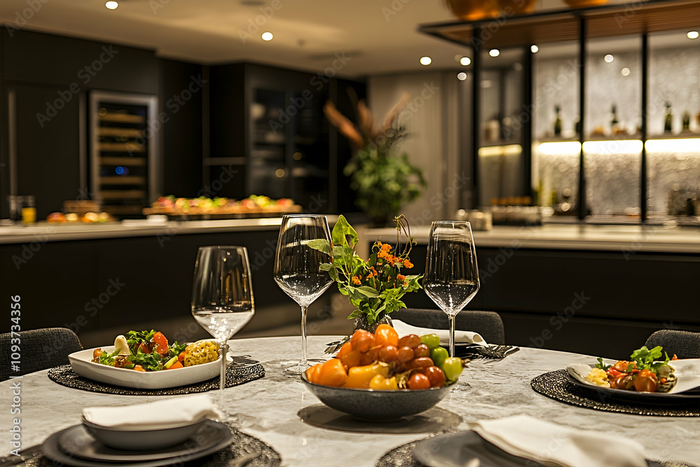 Gourmet dish preparation in a high-end kitchen, showcasing culinary artistry . 4k image Gourmet dish preparation in a high-end kitchen, showcasing culinary artistry . 4k image