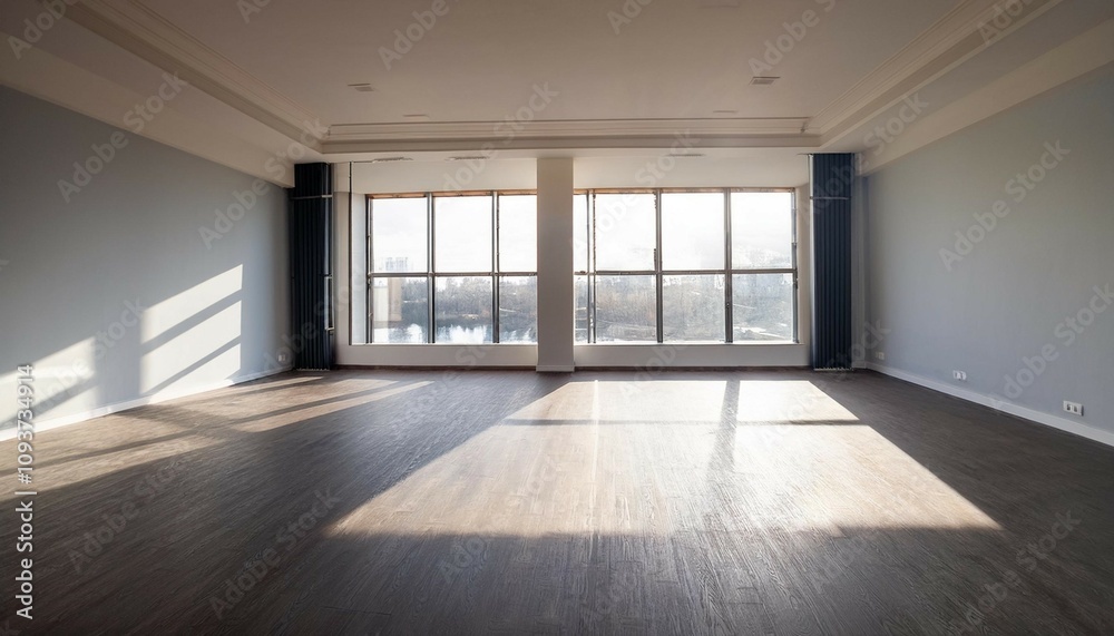 Fototapeta premium empty room with windows