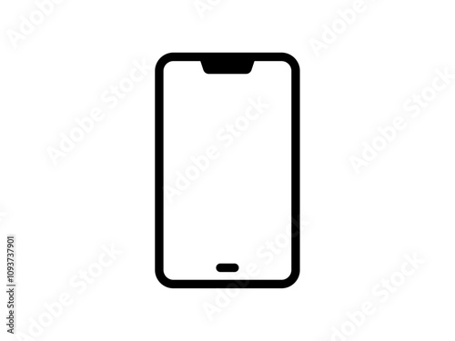 ミニマルなスマホマークO：黒