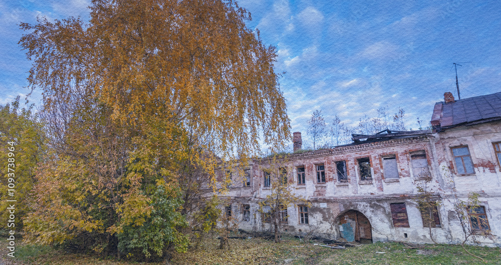 Obraz premium Large building with a tree in front of it