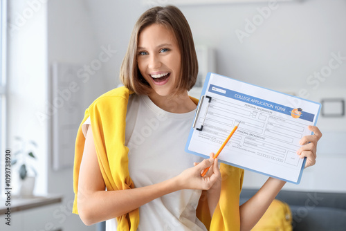Teenage girl with college a...