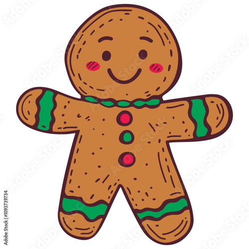 Cartoon Gingerbread Man Illustration