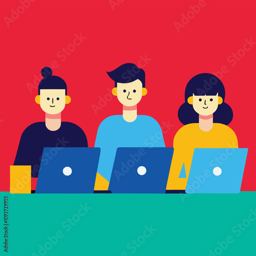 Happy diverse group of students with laptops and books, smiling and having fun