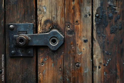 mortise lock partially installed within a wooden door for functional security . 4k image photo