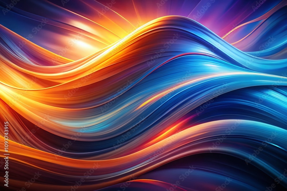 Abstract Background with Colorful Curves in Low Light Photography, Capturing Dynamic Movement and Vivid Hues, Perfect for Artistic Projects, Digital Art, and Modern Decor