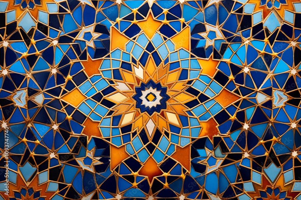 Moroccan Tile Pattern with Ornate Shapes, Intricate Details, and Rich Colors, Capturing the Essence of Traditional Moroccan Artistry in a Seamless Design Moroccan Tile Pattern with Ornate Shapes, Intricate Details, and Rich Colors, Capturing the Essence of Traditional Moroccan Artistry in a Seamless Design