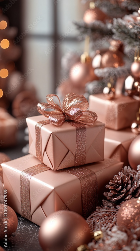 Background with stack of Xmas gift boxes Background with stack of Xmas gift boxes