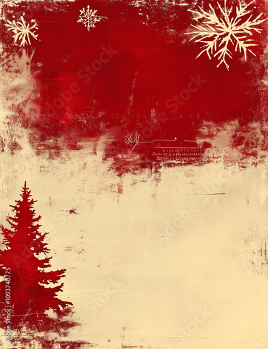 red christmas background water color style