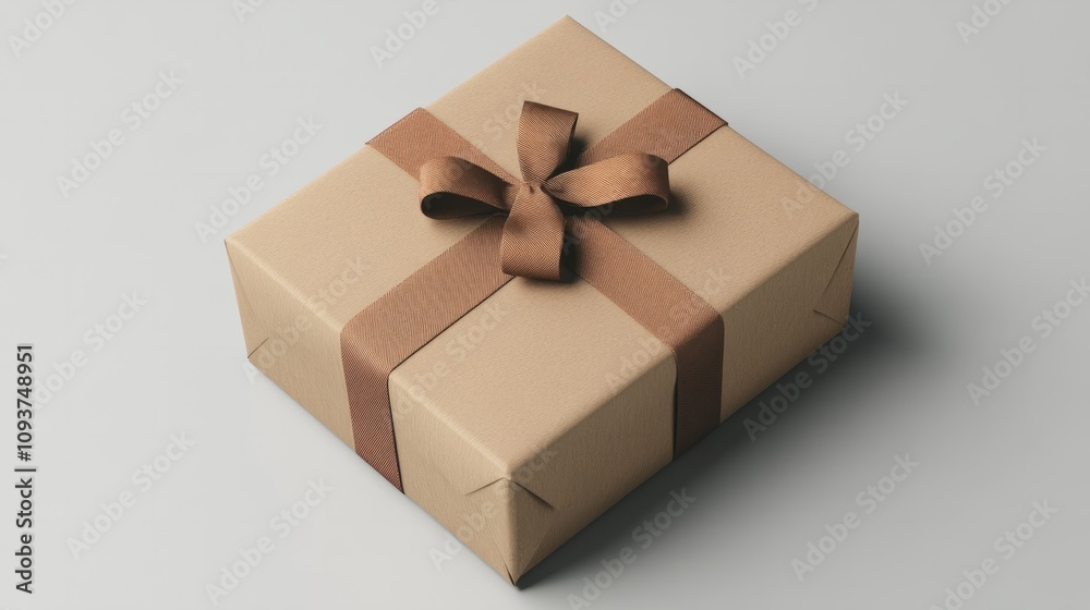 A rectangular gift box with a matte finish and detailed shadows, centered on a white background