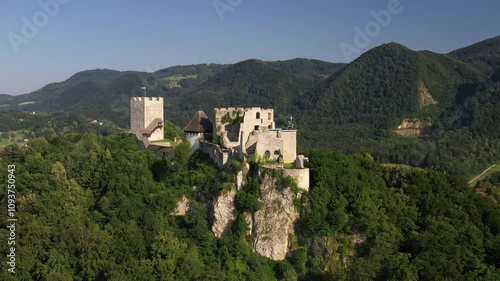 Celje Castle is a castle ruin in Celje, Slovenia, formerly the seat of the Counts of Celje. It stands on three hills to the southeast of Celje, where the river Savinja meanders into the Lasko valley