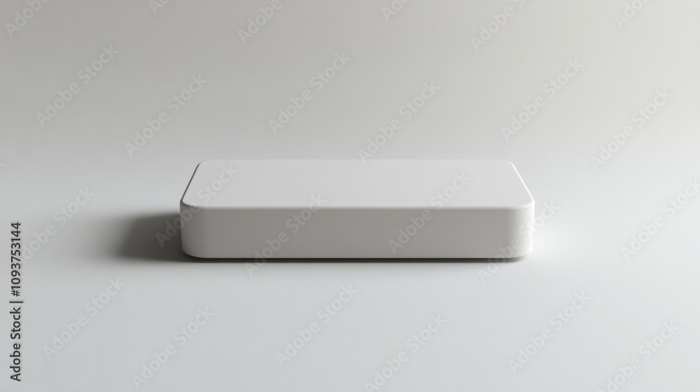 A sleek rectangular box with soft rounded corners, sitting on a white background A sleek rectangular box with soft rounded corners, sitting on a white background