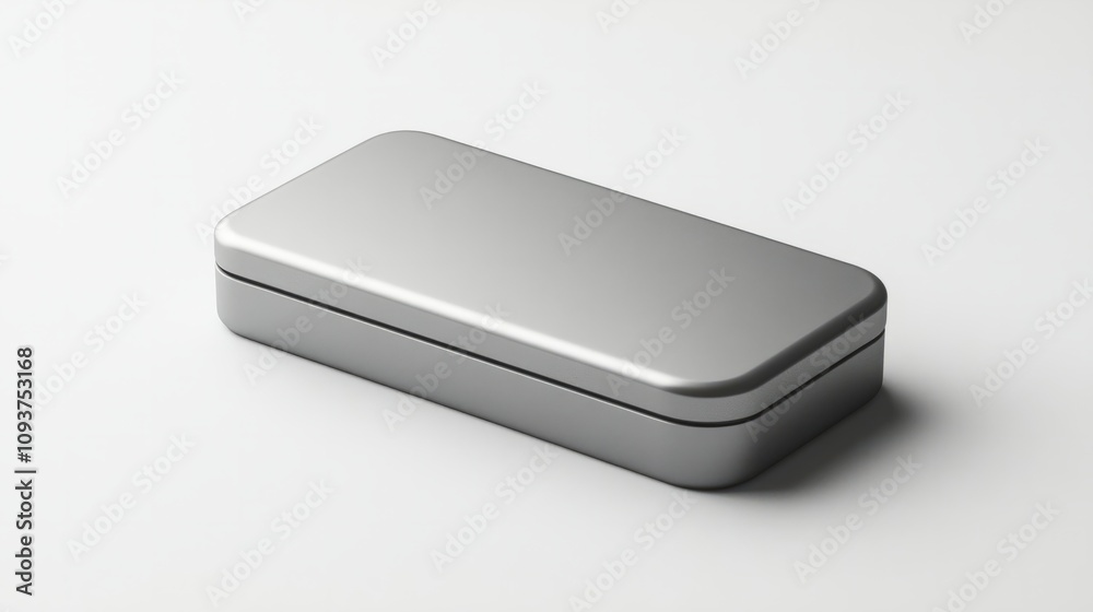 A sleek rectangular box with soft rounded corners, sitting on a white background A sleek rectangular box with soft rounded corners, sitting on a white background
