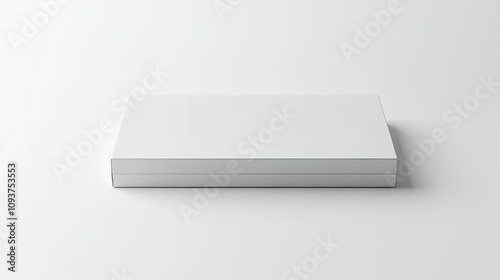 Wallpaper Mural A sleek rectangular white box with rounded corners, resting neatly on a glossy white surface Torontodigital.ca