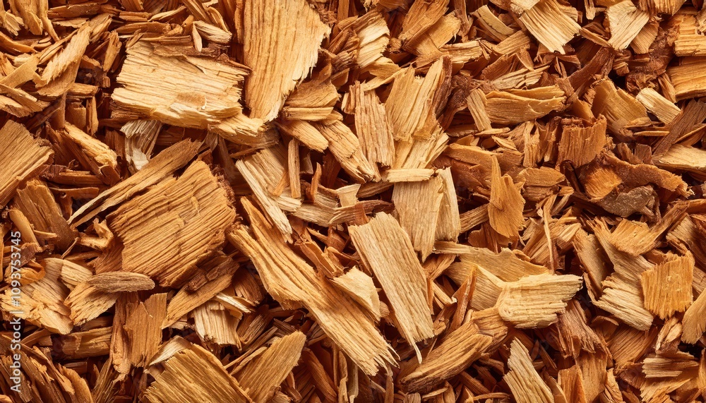 pile of woodchips, small chips and sticks of wood closeup texture macro pile of woodchips, small chips and sticks of wood closeup texture macro