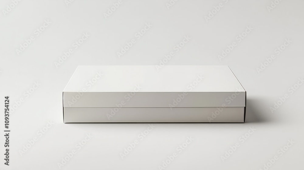 A slim, foldable box with a clean matte surface and sharp edges, lying on a plain white backdrop A slim, foldable box with a clean matte surface and sharp edges, lying on a plain white backdrop