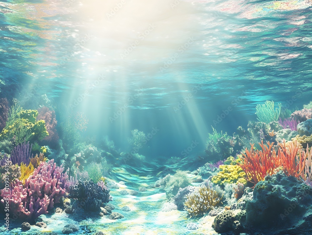 Obraz premium A colorful coral landscape in a tropical sea