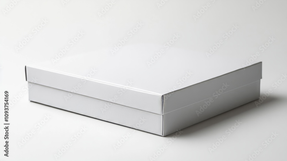 A slim, foldable box with a clean matte surface and sharp edges, lying on a plain white backdrop A slim, foldable box with a clean matte surface and sharp edges, lying on a plain white backdrop