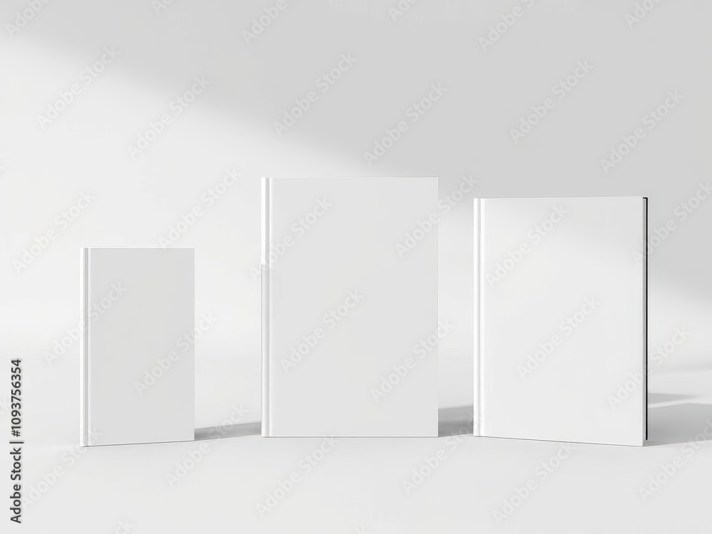 A realistic mockup of a book cover in three different sizes, perfect for showcasing designs in a professional manner, presentation, mockup, realistic A realistic mockup of a book cover in three different sizes, perfect for showcasing designs in a professional manner, presentation, mockup, realistic