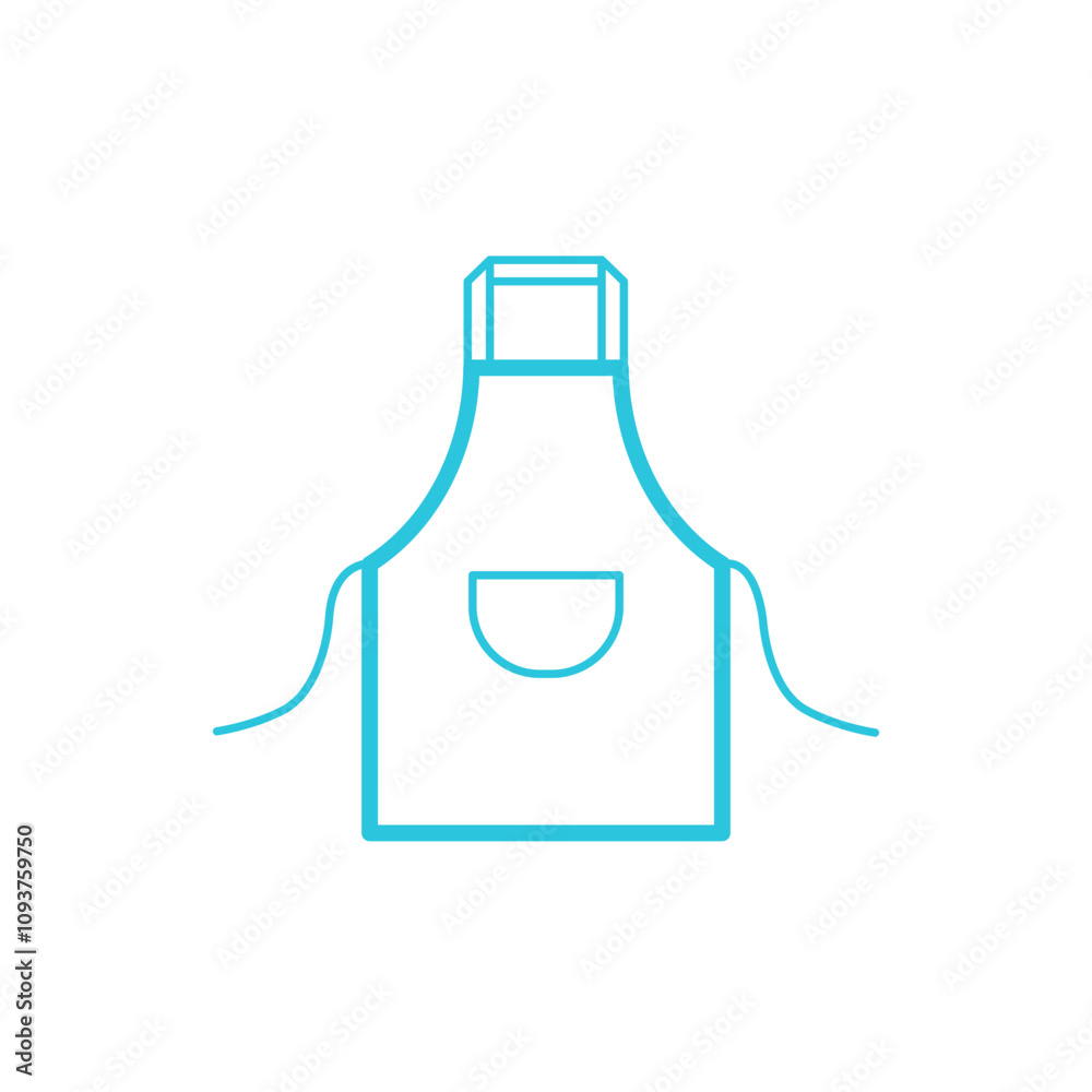 Cooking Apron iconl. Isolated on white background. Blue icon set Cooking Apron iconl. Isolated on white background. Blue icon set
