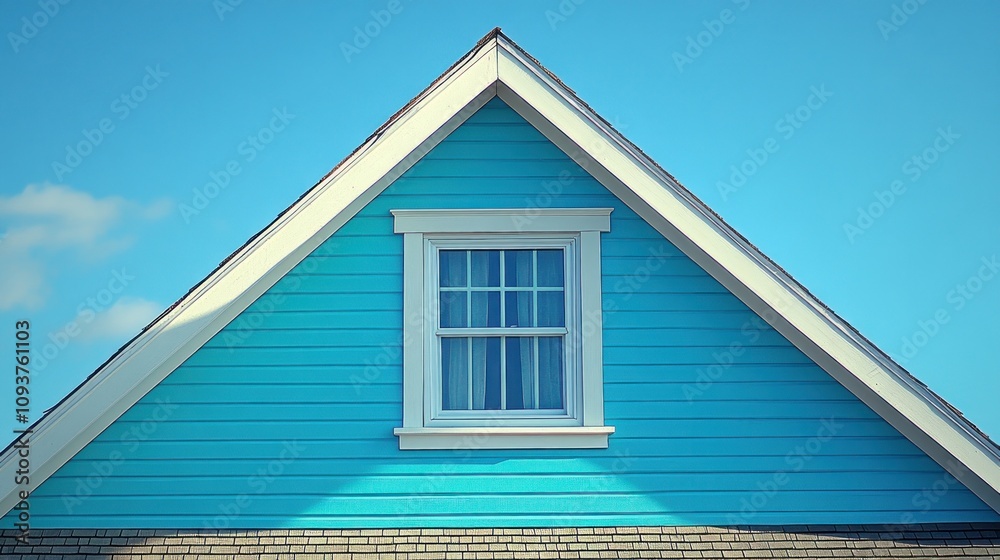 Gable roof with a single window. Gable roof with a single window.