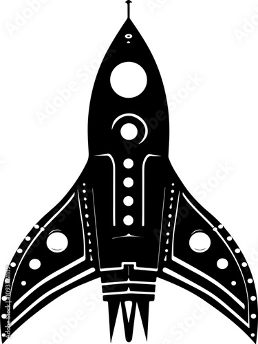 Stylized Rocket Ship Illustration