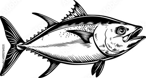 detailed illustration of a tuna fish