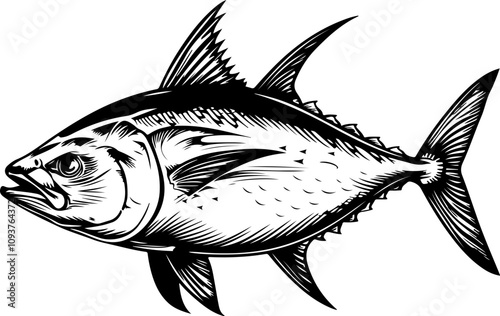 detailed illustration of a tuna fish