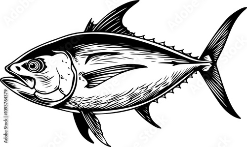 detailed illustration of a tuna fish