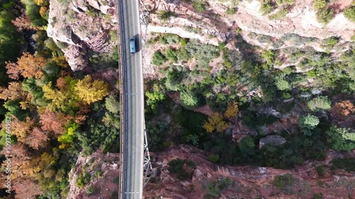 Aerial Views of Midgley Bridge near Sedona, Arizona, America, USA. photo