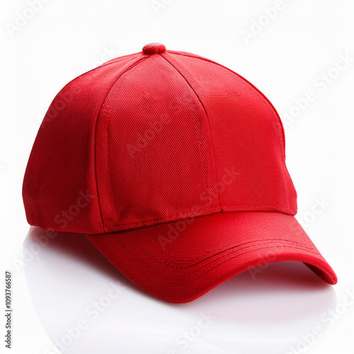 red baseball cap