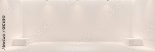 Clean white business card mockup on a neutral background with soft shadows, showcase, modern, empty