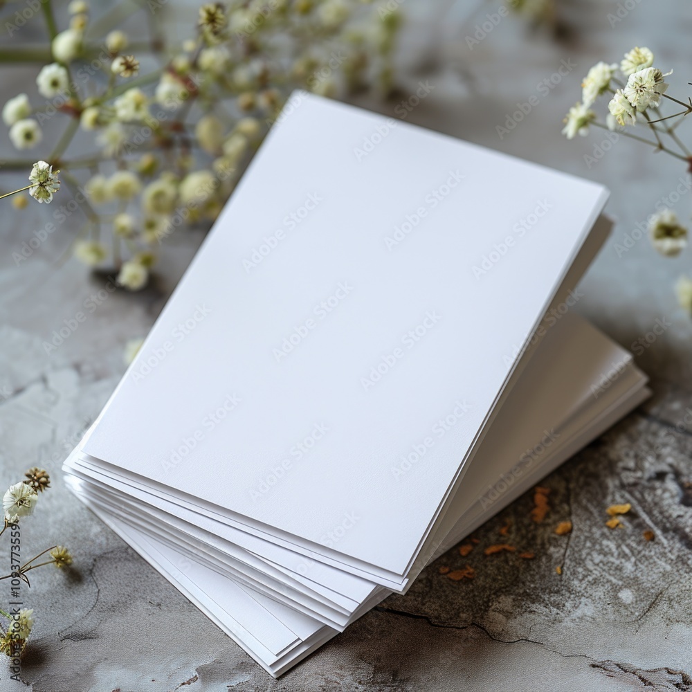 Fototapeta premium blank white greeting card mockup