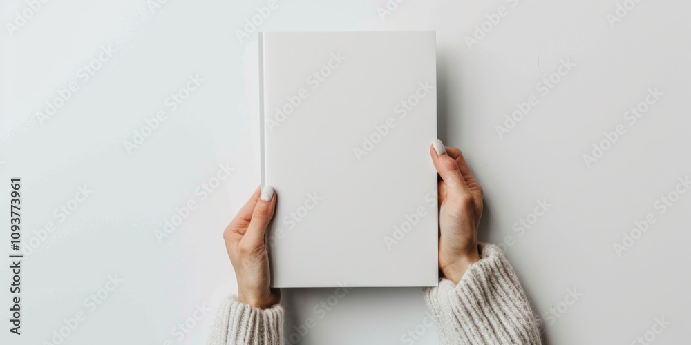 A woman hand holding a white magazine book mockup A woman hand holding a white magazine book mockup