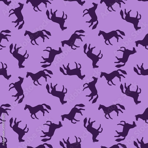 Christmas animals seamless horse pattern for wrapping paper and fabrics photo