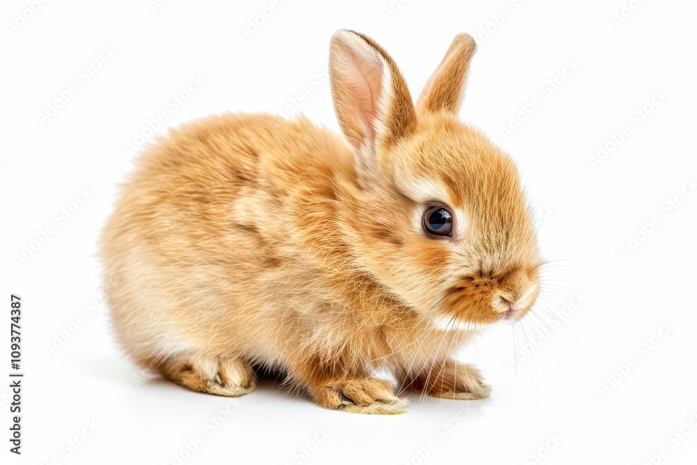 Beautiful brown Easter bunny standing on two legs Cute fluffy rabbit with bright eyes in nature Beautiful brown Easter bunny standing on two legs Cute fluffy rabbit with bright eyes in nature