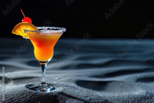 Alcoholic cocktail photos in beach setting with dark backdrop